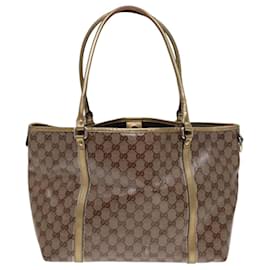 Gucci-GUCCI GG Crystal Tote Bag Gold Tone Gold 197958 Auth ki4759-Golden,Other