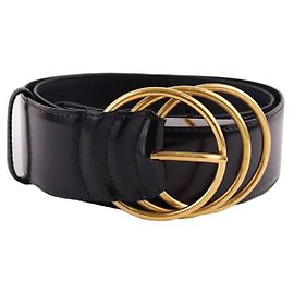 Saint Laurent Leder Gürtel Schwarz