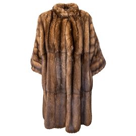 Autre Marque Carlo Tivioli Fur Coat Brown