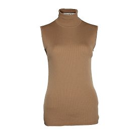 Gerard Darel, ribbed turtle neck top in brown Brown