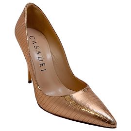 Casadei Viper Pink Embossed Julia Pumps Pink