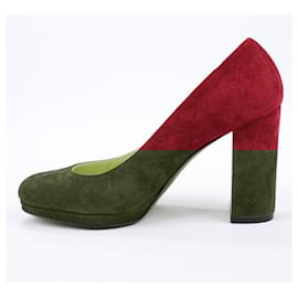 Christian Louboutin-Christian Louboutin Suede Pumps 37 Burgundy-Dark red