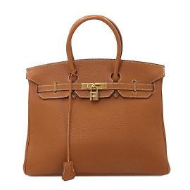 Hermès Bolsa Hermes Birkin 35 em couro Togo marrom Marrom