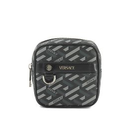 Pochette carrée La Greca de Versace Marron Noir