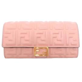 Fendi-Fendi Bi-fold Wallet in Pink Beige-Beige
