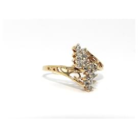 Autre Marque-Marquise diamond ring in yellow gold-Golden