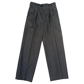 Yves Saint Laurent Pantalons à rayures pour femmes Saint Laurent vintage des années 80 Gris