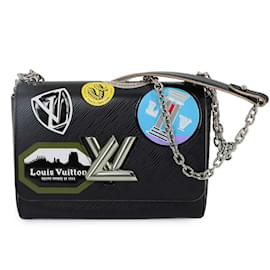Louis Vuitton-Louis Vuitton Epi World Tour Twist MM Chain Shoulder Bag-Black