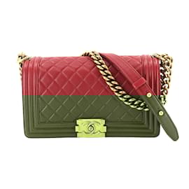 Chanel-Chanel Boy Chanel Chain Shoulder Bag-Red