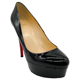 Christian Louboutin-Escarpins à plateforme en cuir verni noir Christian Louboutin-Noir