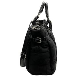 Prada-Prada Black Tessuto Micro Fabric Quilted Tote-Black