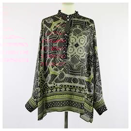 Hermès-Hermes Multicolor Eperson d'Or Bandana Print Blouse-Multiple colors