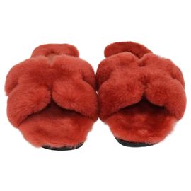 Hermès Hermes Rose Du Desert Shearling Oran Sandals Other