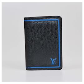 Louis Vuitton-Louis Vuitton Black/Blue Taiga Pocket Organizer-Black