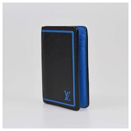 Louis Vuitton-Louis Vuitton Black/Blue Taiga Pocket Organizer-Black