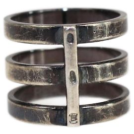 Repossi Sterling Silver Berbere Module 3 Row Band Ring Size 53/ US 6 1/4 Silvery