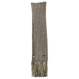 Chal rectangular con flecos dorado/negro Saint Laurent Negro