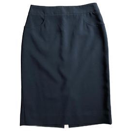 Chanel Rockanzug schwarz Polyester Schwarz