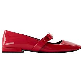 Gianni Ribbon Flat Shoes - Versace - Leather - Red Red
