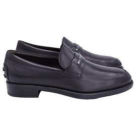 Mocassini Tod's Logo Plague in pelle di vitello nera Nero