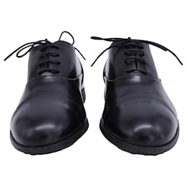 Tod's- Tod's Oxfords Lace Up Oxford Shoes in Black Calfskin Leather-Black