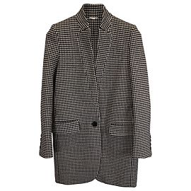 Stella Mc Cartney Cappotto singolo houndstooth Bryce di Stella McCartney in lana nera e bianca Multicolore Altro