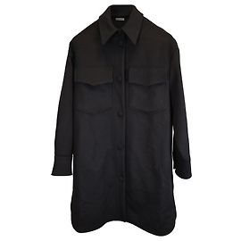 Stella Mc Cartney Giacca overshirt in lana nera con chiusura a pressione Stella McCartney Nero
