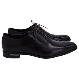 Prada- Prada Lace Up Brushed Oxford Shoes in Brown Leather-Brown