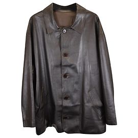 Fendi Vintage Single-Breasted Jacket in Brown Leather Brown Red