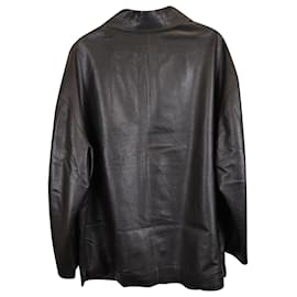 Fendi-Fendi Vintage Single-Breasted Jacket in Brown Leather-Brown,Red