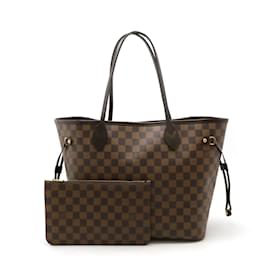 Louis Vuitton-Louis Vuitton Damier Neverfull MM Tote Bag-Brown,Damier ebene