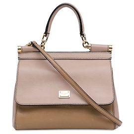 Borsa Miss Sicily bicolore media marrone Dolce & Gabbana Marrone Altro