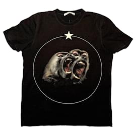 Camiseta Givenchy preta de algodão com gorilas Preto