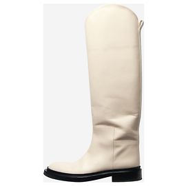 Jil Sander Cream leather knee-high boots - size EU 39 Cream