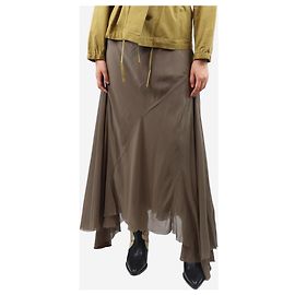 Rick Owens Saia midi assimétrica marrom - tamanho UK 10 Marrom