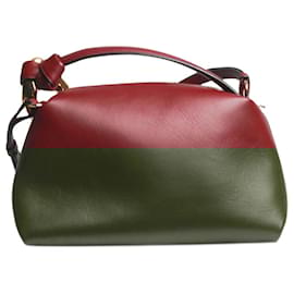 JW Anderson-Burgundy leather shoulder bag-Dark red