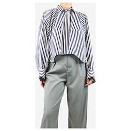 Sacai-Blue striped oversized cropped shirt - size S-Blue
