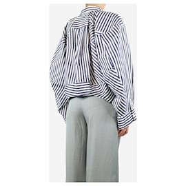 Sacai-Blue striped oversized cropped shirt - size S-Blue