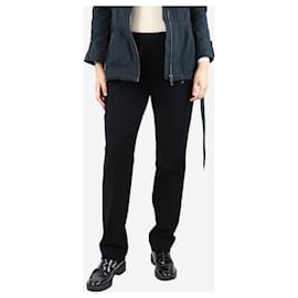 Hermès-Black slim-leg front pocket wool trousers - size UK 12-Black