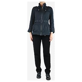 Hermès-Black slim-leg front pocket wool trousers - size UK 12-Black