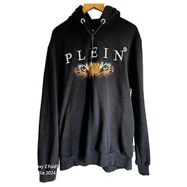 Philipp Plein Hoodie Schwarz Tigeraugen Baumwolle L Schwarz