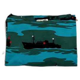 Top de algodón Hermès Talla S Negro Azul Naranja Verde oscuro