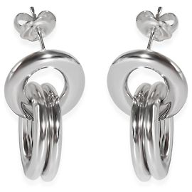 Roberto Coin Triple Oval Drop Earring in 18K White Gold Silvery Metallic