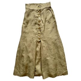 Gonna oversize vintage Chanel degli anni '80, FR 36 Beige Cachi