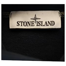 Stone Island-Stone Island Logo-Embroidered Hoodie in Navy Blue Cotton-Blue,Navy blue