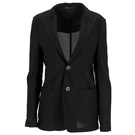 Blazer en maille noire en polyamide de Giorgio Armani Noir