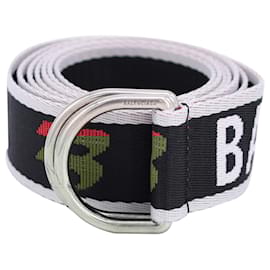 Balenciaga-Cinto D-Ring em poliéster preto com logo Balenciaga-Preto