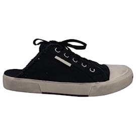 Balenciaga-Balenciaga Paris Mule Sneakers in Black Canvas-Black