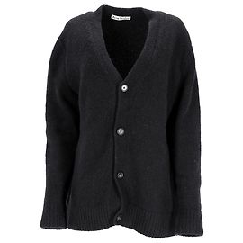 V-Ausschnitt Strickjacke mit Knöpfen aus schwarzer Wolle von Acne Studios Schwarz