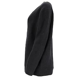 Acne-Acne Studios V-Neck Buttoned Cardigan in Black Wool-Black